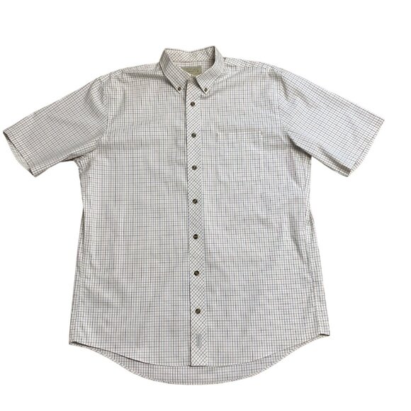 CABELAS SHIRT BUTTON DOWN PLAID 100% COTTON OUTFITTER SERIES MENS SHORT SLEEVE - Picture 3 of 11